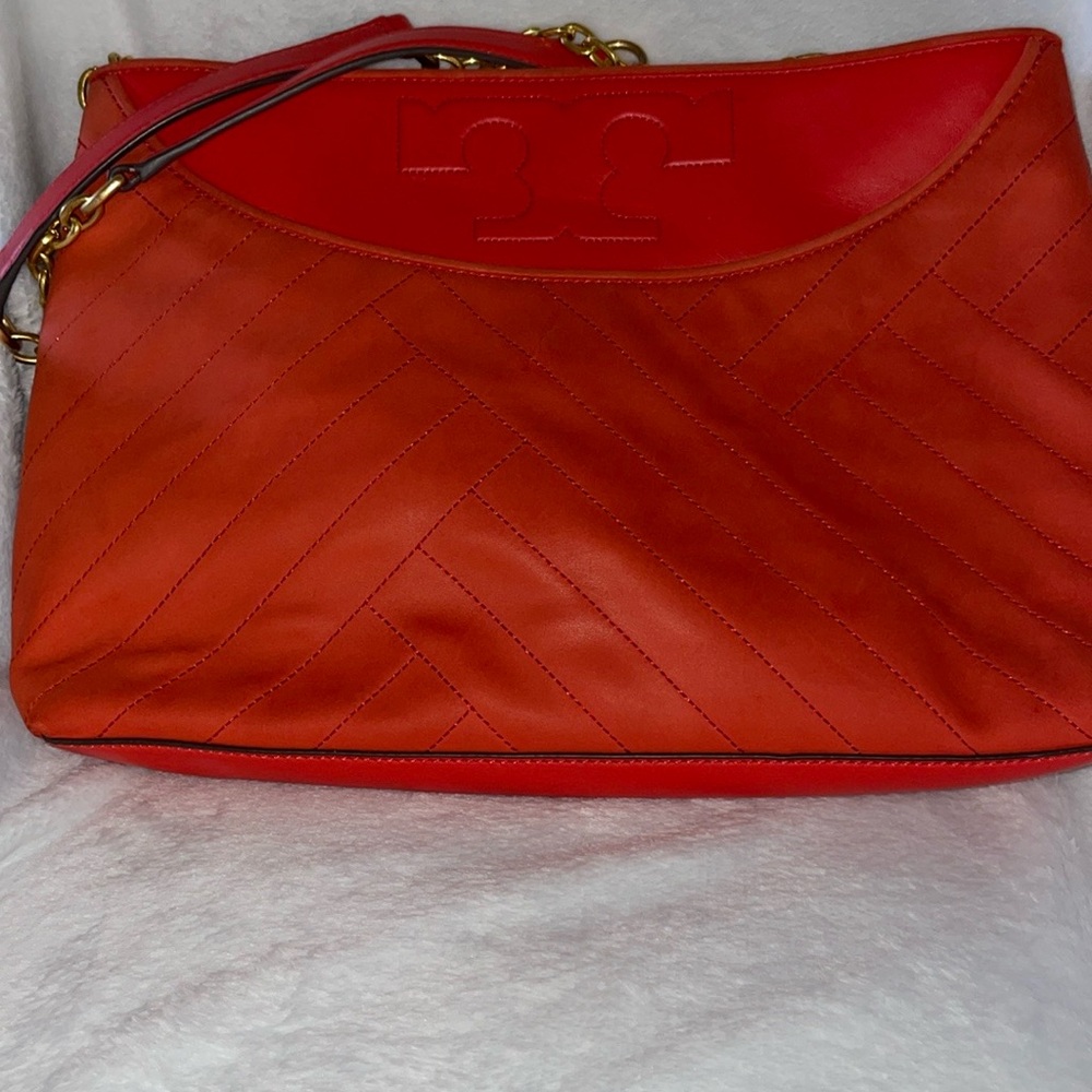Tory Burch Orange Quilted Leather Women's Bag